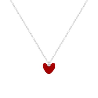 925 silver red heart necklace
