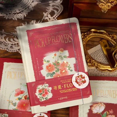 Retro gold-stamped high-value notebook