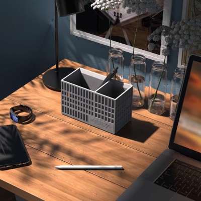 Creative cement concrete pen holder