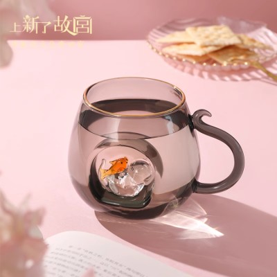 Forbidden City Royal Cat Cute Pet Glass Cup