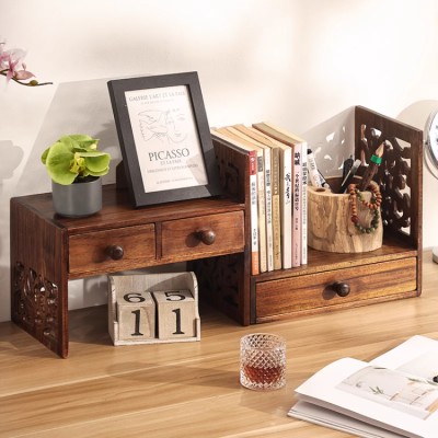 Chinese style desktop storage bookshelf