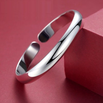 999 sterling silver polished open silver bracelet