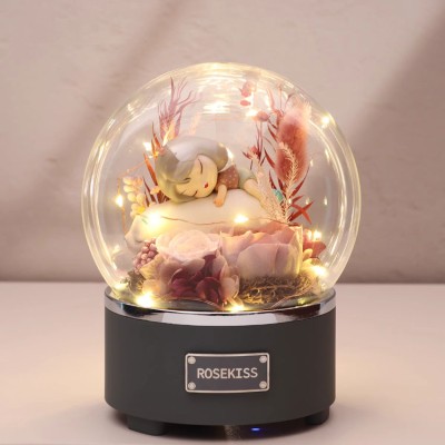 Glass cover immortal rose