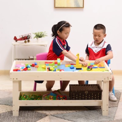 Children's multifunctional educational building block table