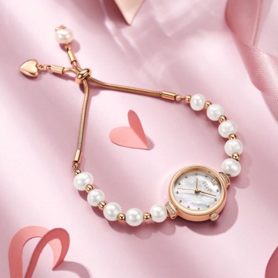 Mother of pearl girls bracelet watch