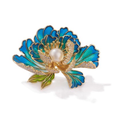 Chinese style peony brooch