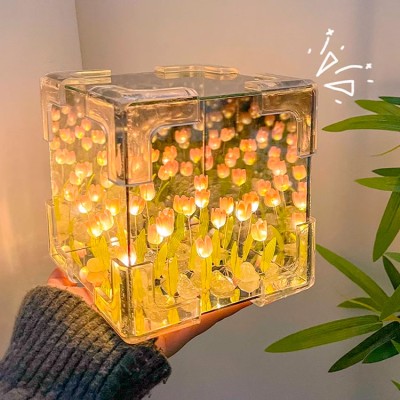 Tulip Flower Cube Night Light
