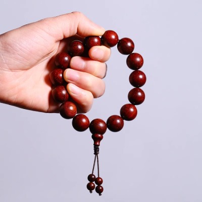 Small leaf red sandalwood Buddhist beads bracelet