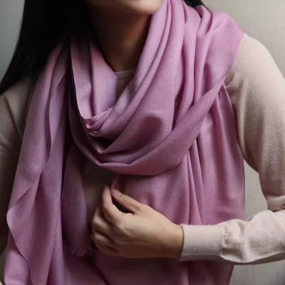 Women's solid color thin wool scarf