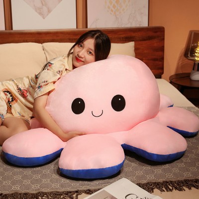Extra large face-changing octopus sleeping pillow