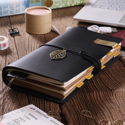 Shiny Oily Leather Travel Notebook
