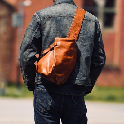 Men's Vintage Leather Crossbody Bag