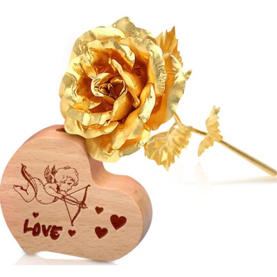 24K gold foil rose