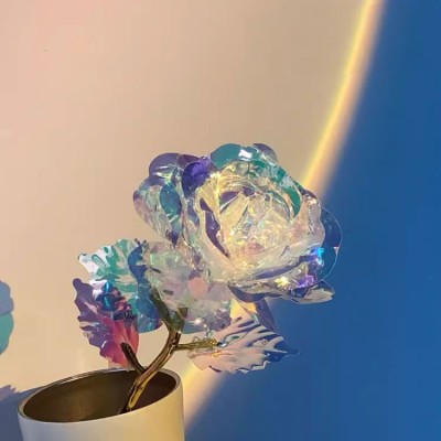 Colorful gold foil roses