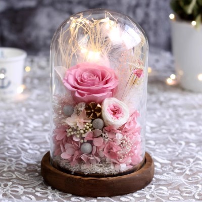 Glass Cover Preserved Flower Gift Box