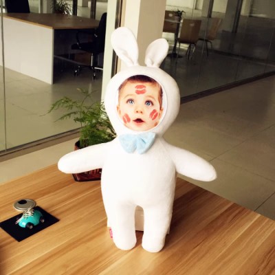 Customized photo rabbit pillow