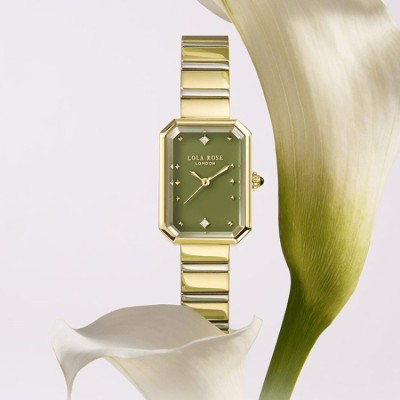 Lola Rose Sugar Cube Green Watch