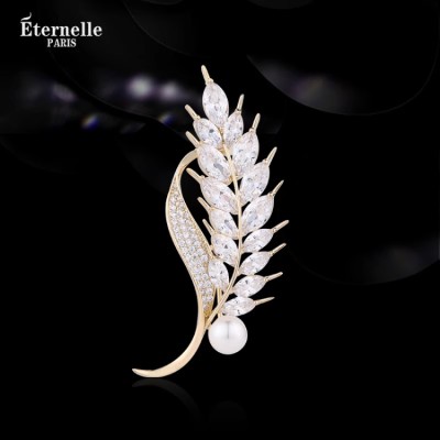 French Eternelle wheat ear brooch