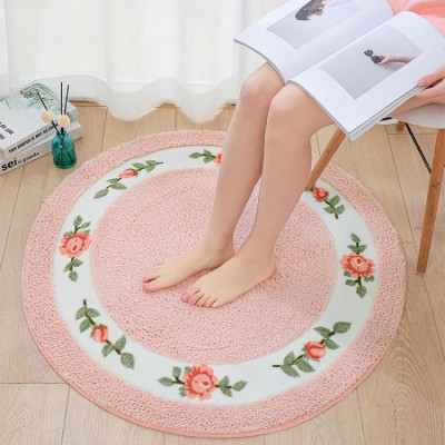 Girly pink round carpet