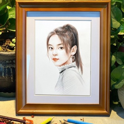 Color pencil sketch portrait customization