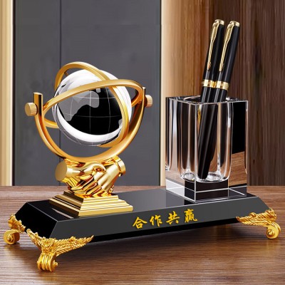 Desk decoration crystal pen holder