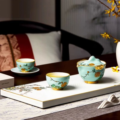 One pot and two cups fine porcelain tea gift box