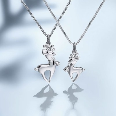Bell Reindeer Sterling Silver Necklace