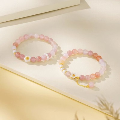 Zhou Dasheng Peach Blossom Agate Bracelet