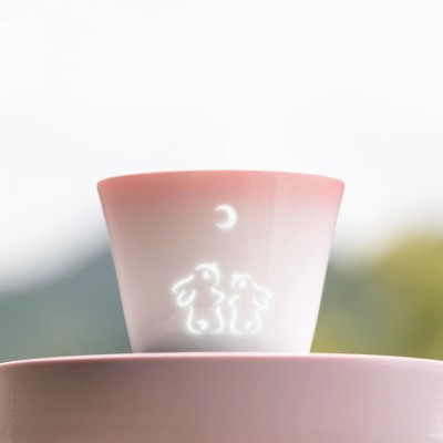 Jade Rabbit Looking at the Moon Linglong Cup