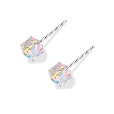 Aurora Crystal Sugar Cube Earrings