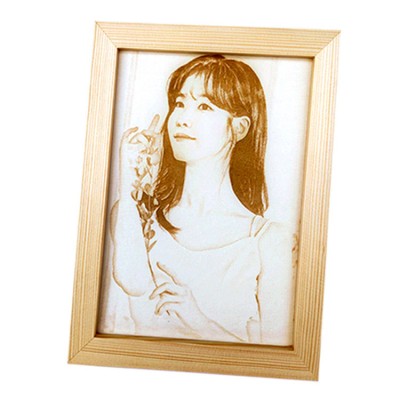 Miniature wood photo woodcut custom