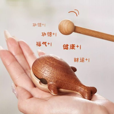 Whale wooden fish meditation and stress relief artifact