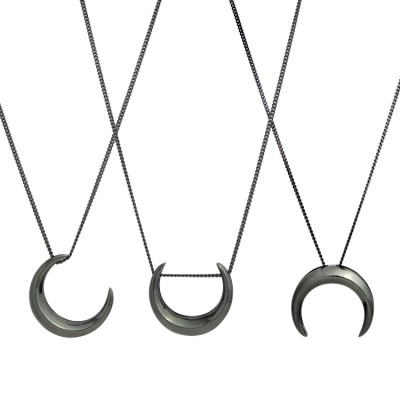 Black Crescent Moon Necklace