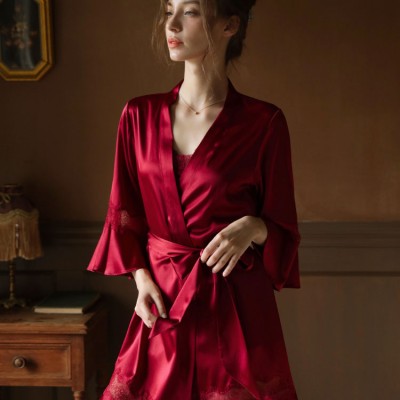 Red silk nightgown for this year