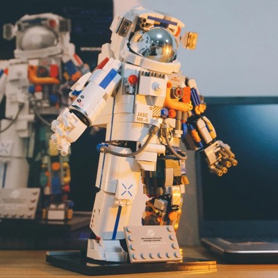 Hand-assembled astronaut model