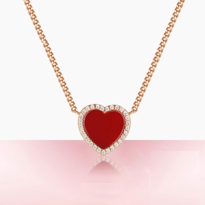 Zhou Dasheng small red heart agate necklace
