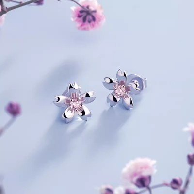 Mini cherry blossom earrings