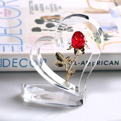 Crystal love rose ornaments