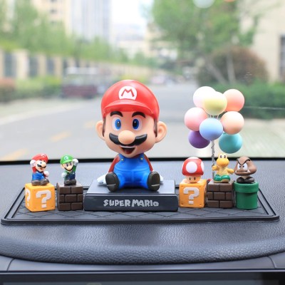 Mario Brothers bobble head car figurines
