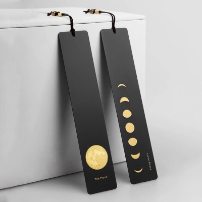 Artistic brass moon bookmark