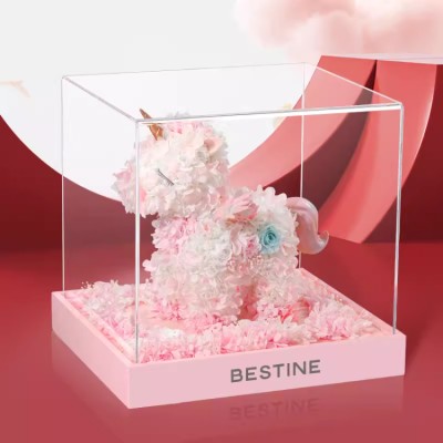 Unicorn Glass Cover Everlasting Flower