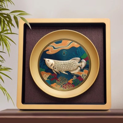 Golden Dragon Fish Gold Foil Painting Fortune-attracting Ornaments