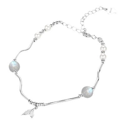 Mermaid fishtail sterling silver bracelet